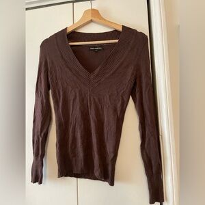 Express Chocolate V-Neck Sweater